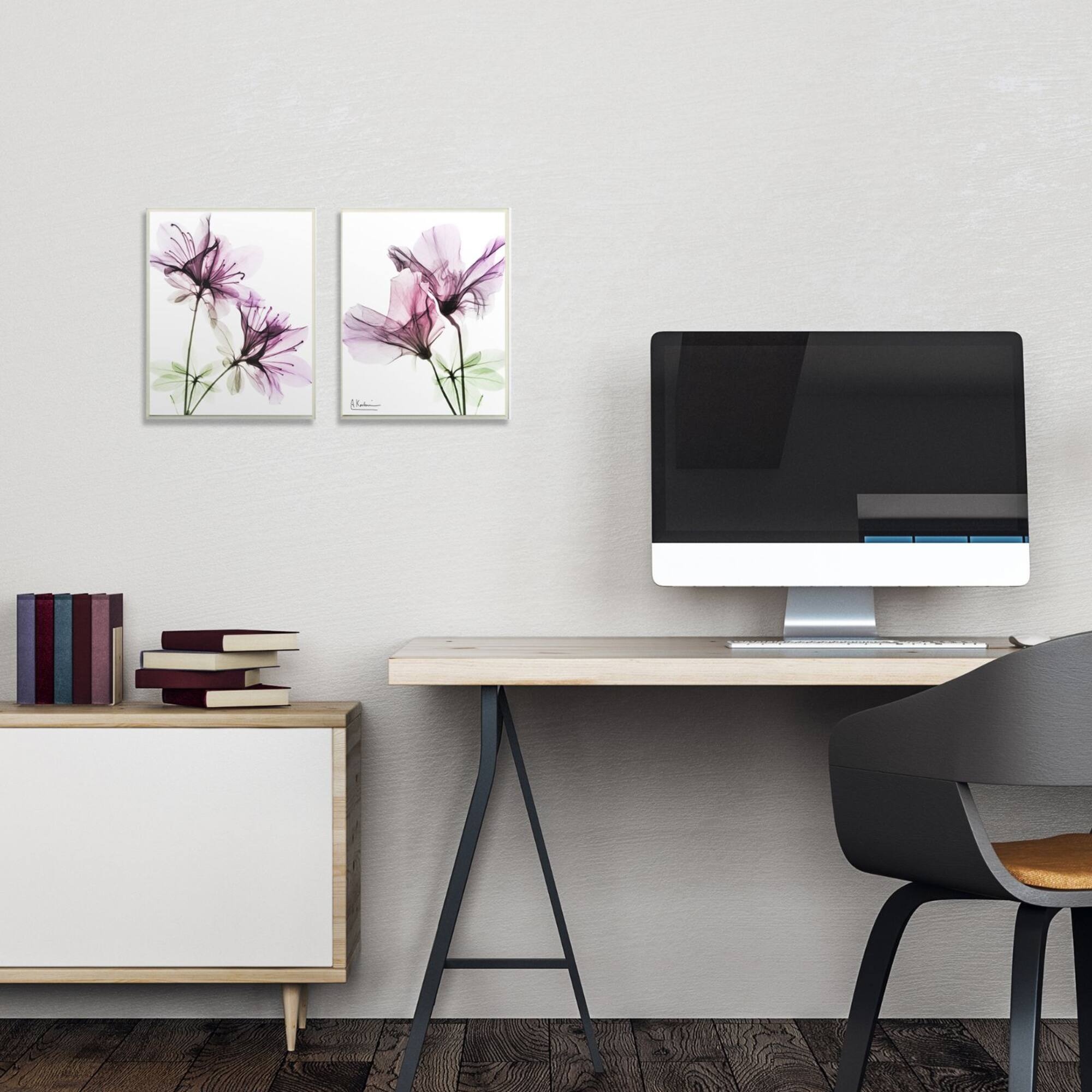 Stupell Industries Purple Flower Bloom Canvas Wall Art Set